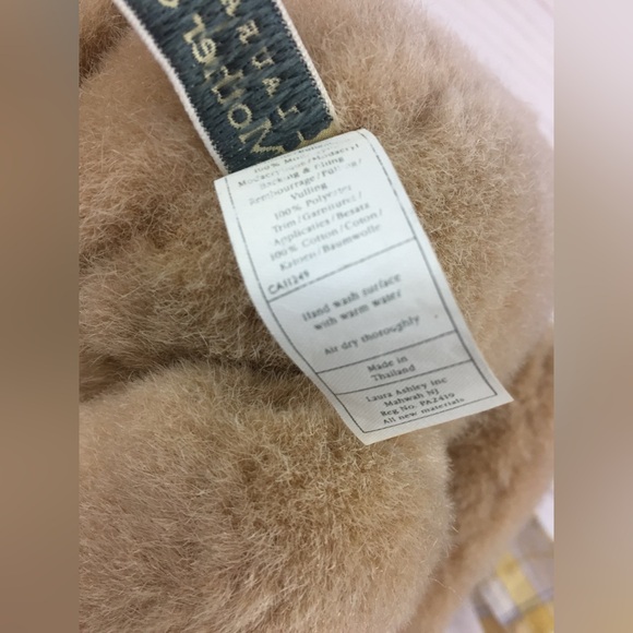 Vintage Laura Ashley Stuffed Teddy Bear Jointed Plush Gingham Mother Child - Picture 8 of 9